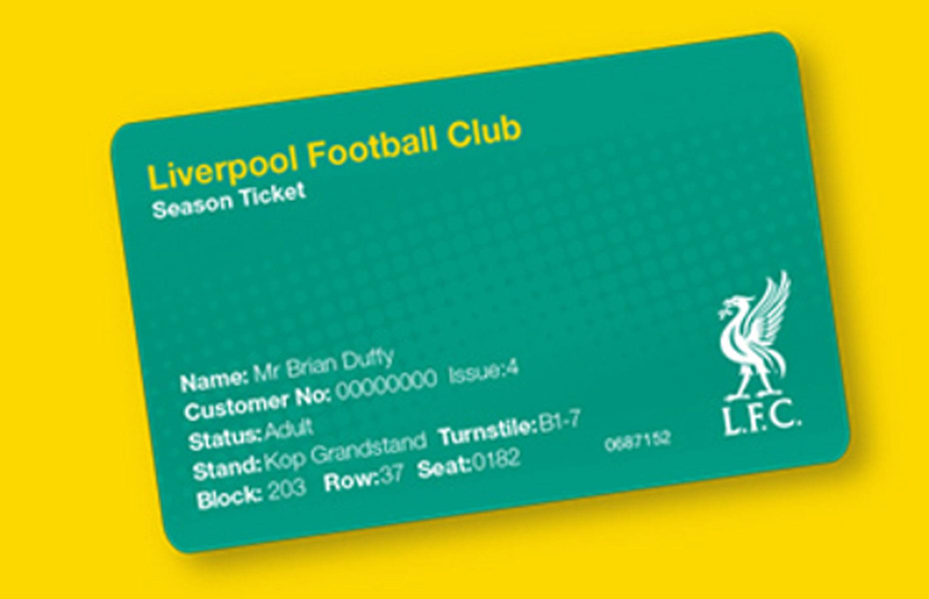 Liverpool FC season ticket: 20+ years
