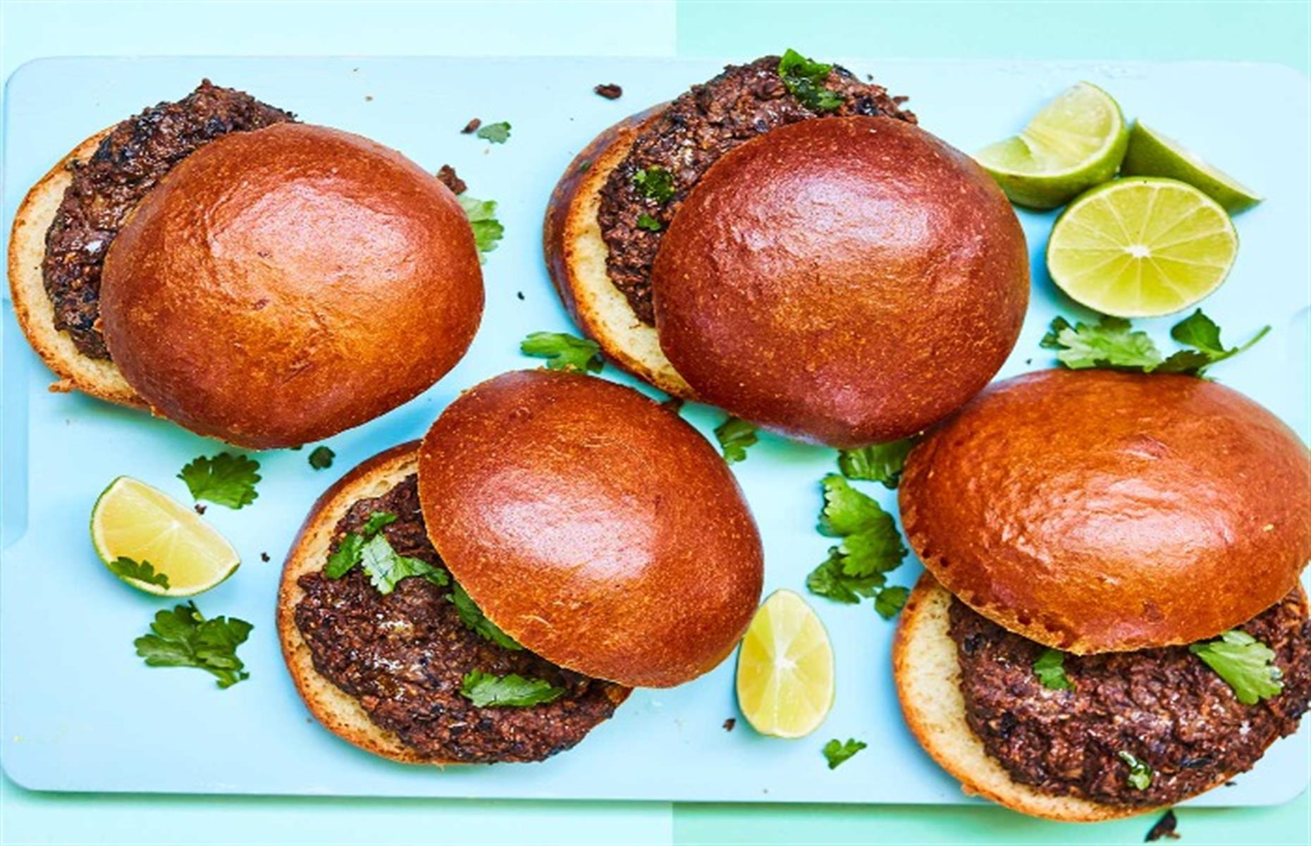 Chipotle, mushroom and bean burger