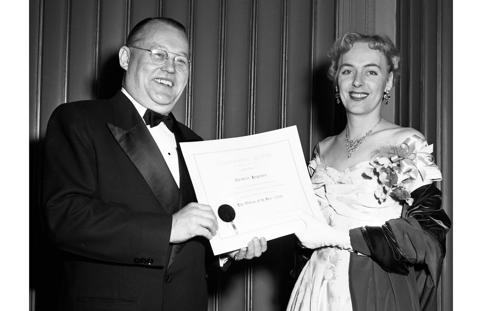 1953: Christine Jorgensen wins Woman of the Year