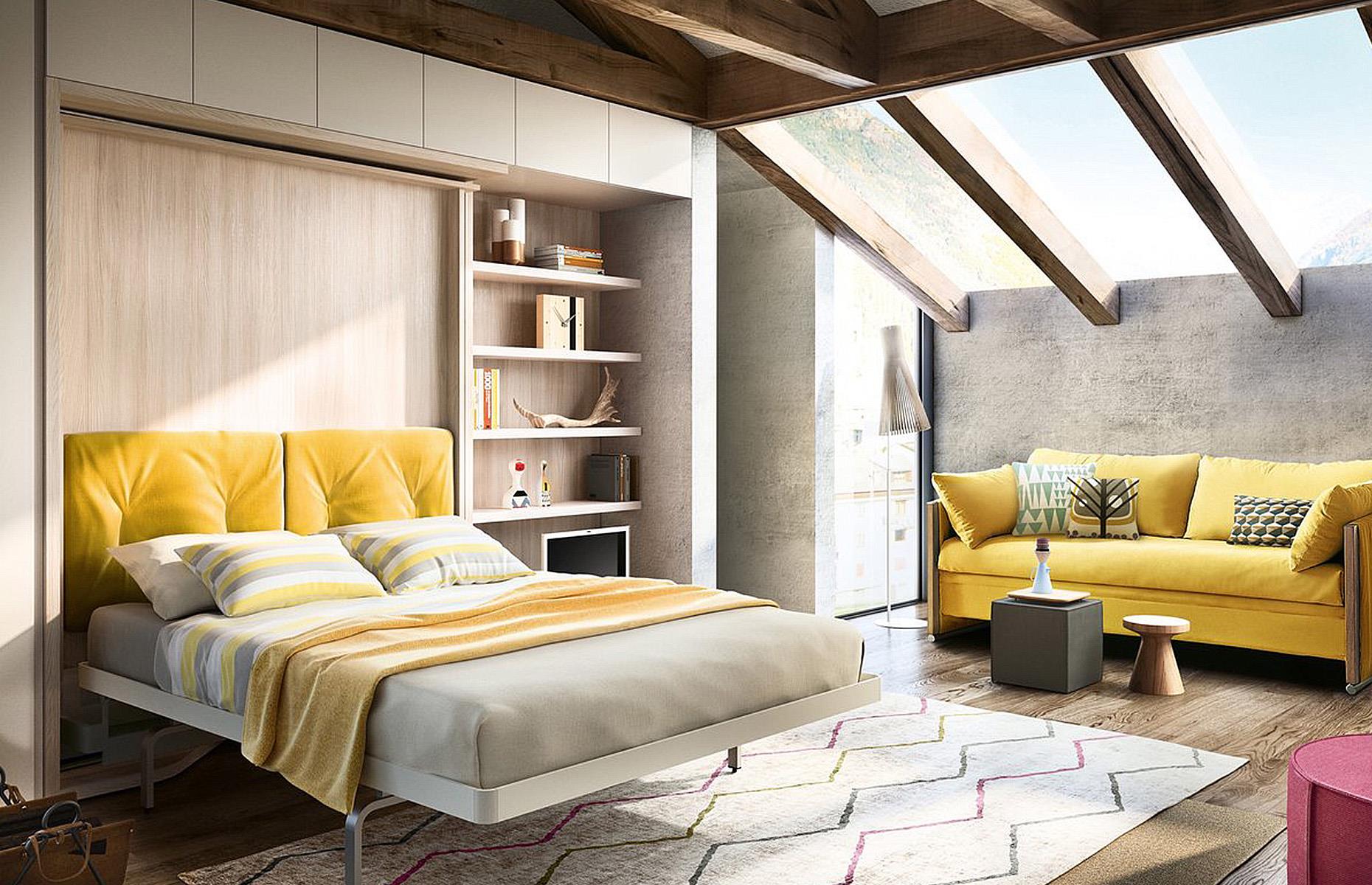 After: a luxurious rotating double bed