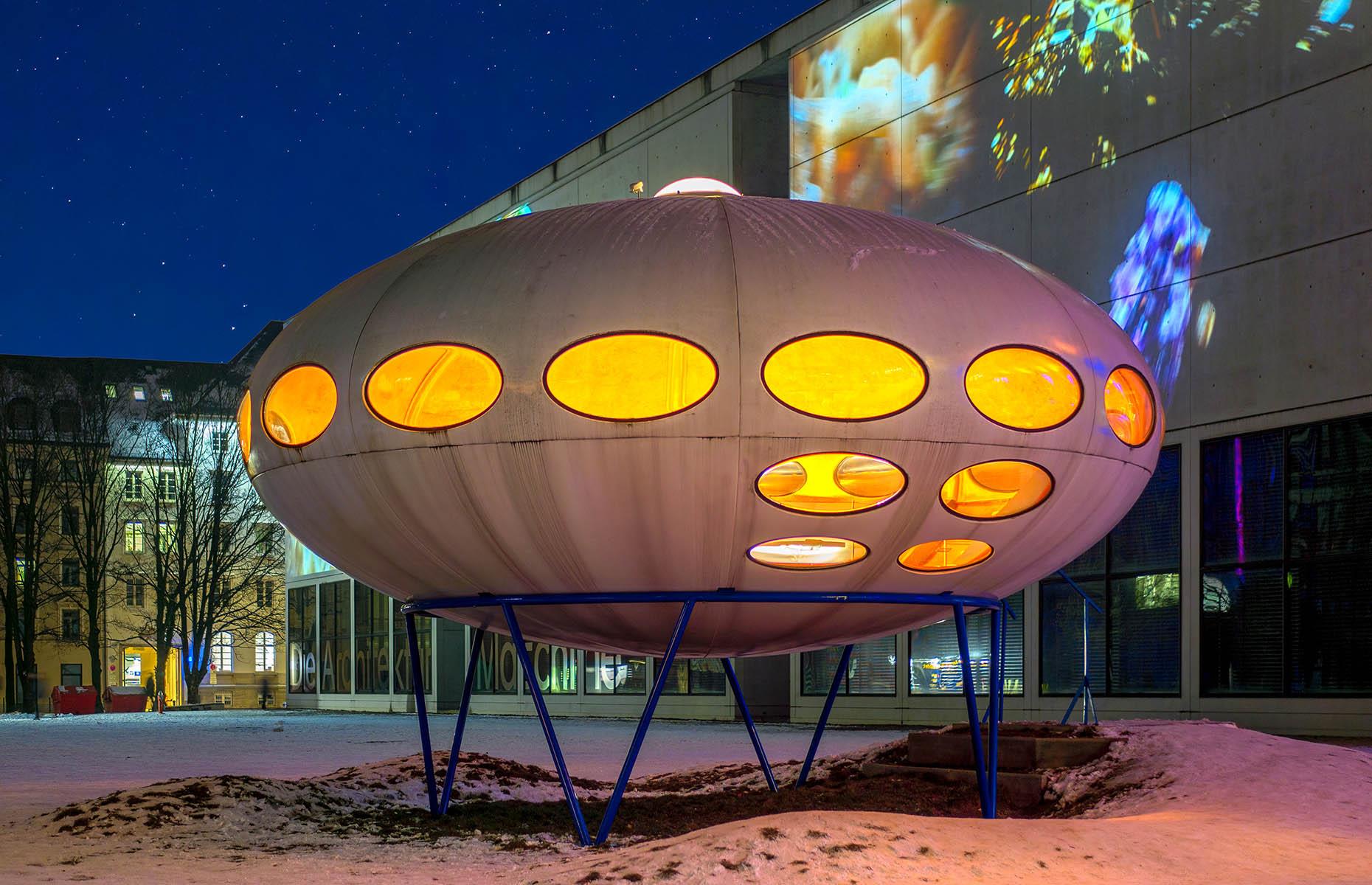 Iconic Futuro pods, Munich, Germany
