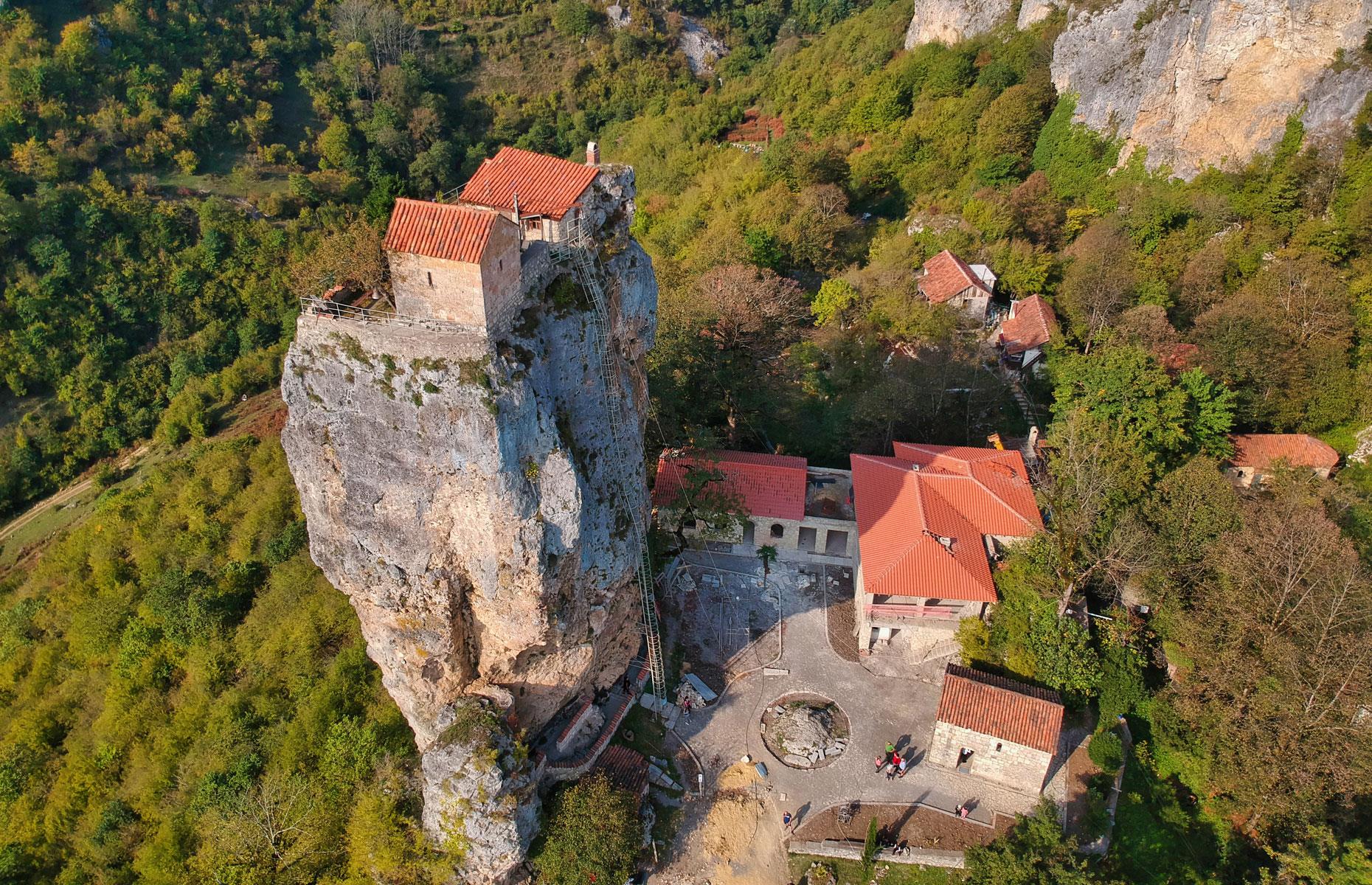 The Katskhi Pillar hermit cottage, Chiatura, Georgia