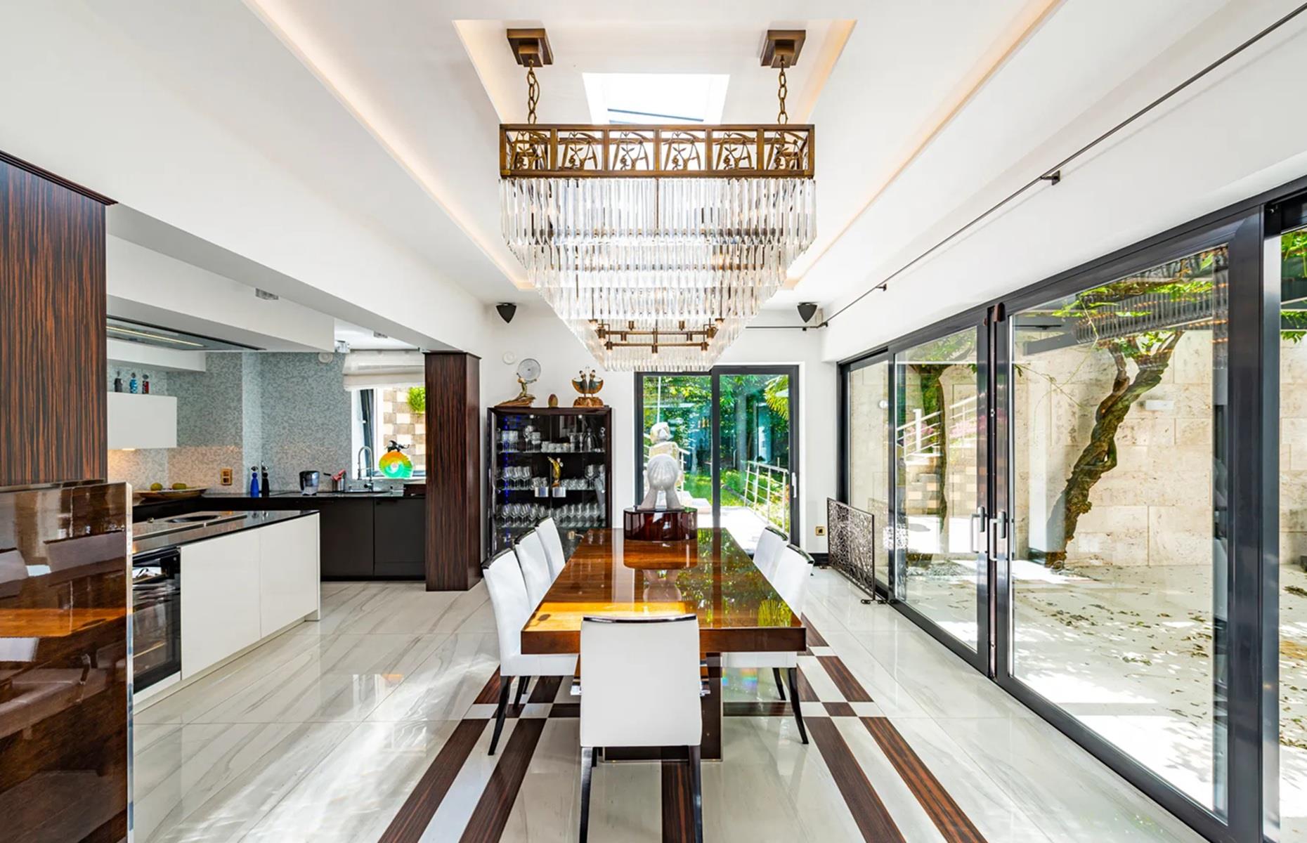 Dark timber accents