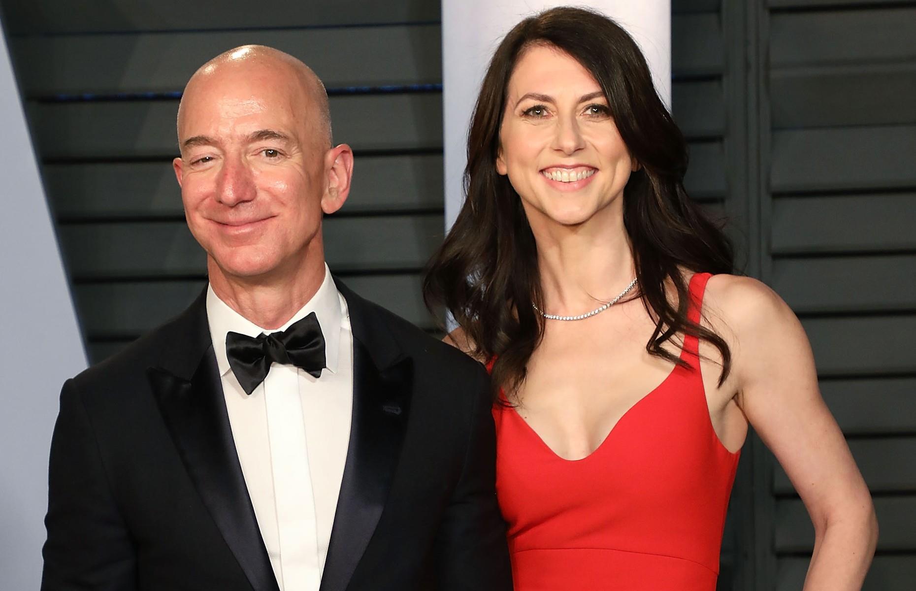 Jeff Bezos and MacKenzie Scott: at least $35 billion (£26.4bn)
