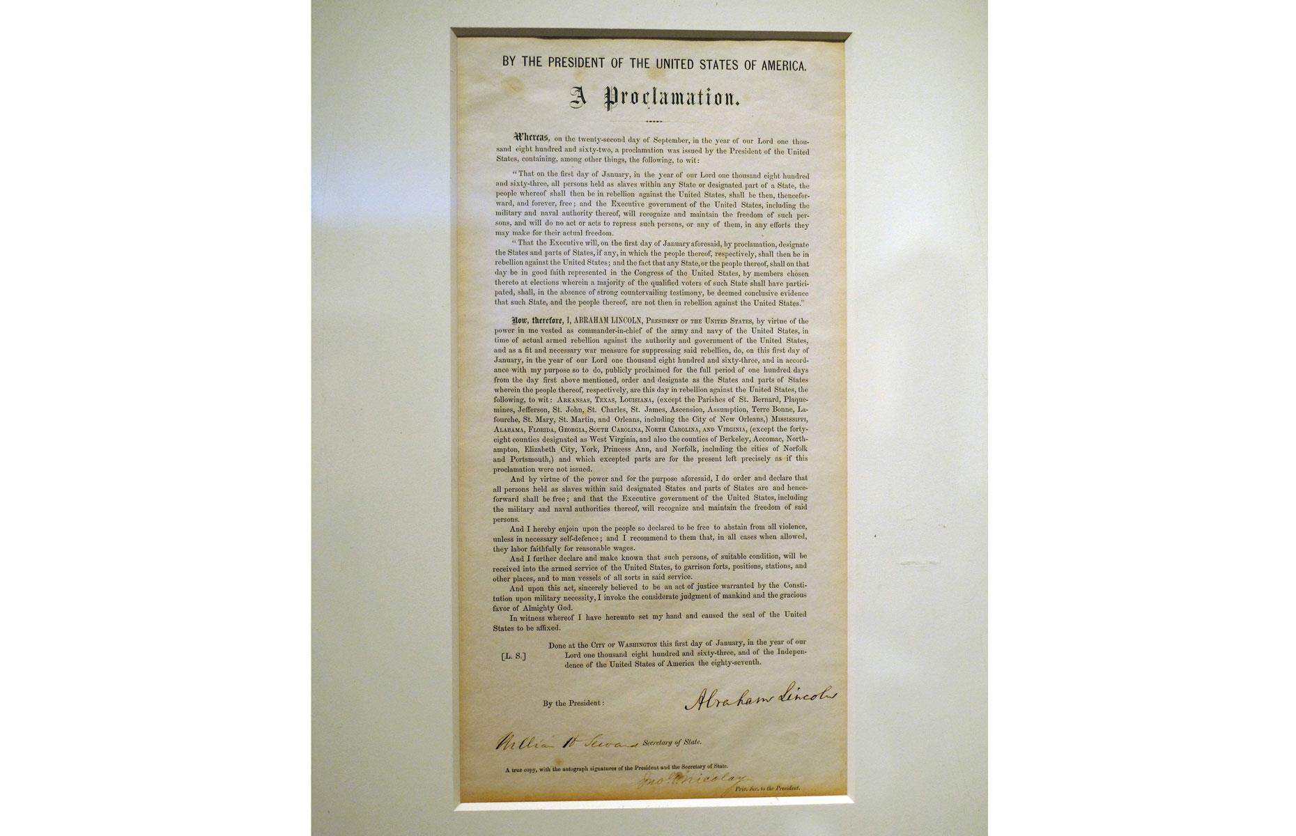 3. Abraham Lincoln’s Emancipation Proclamation: $3.8 million ($5.6m/£4.2m today)