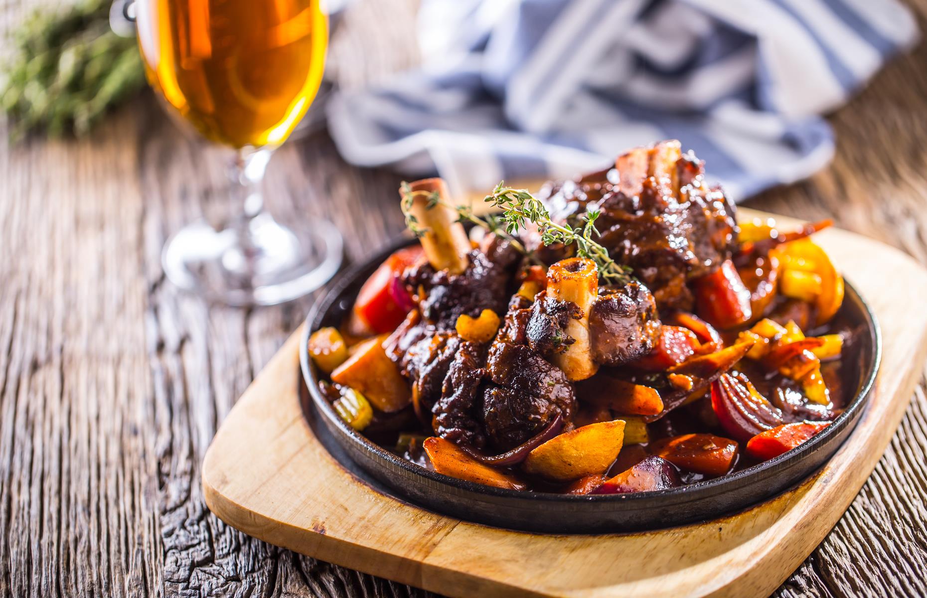 Lamb shanks with Cheddar mash