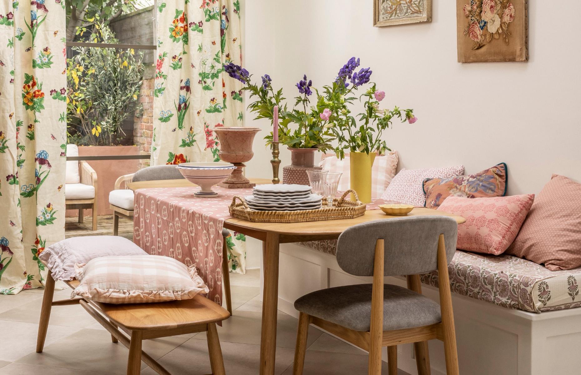Floral curtains