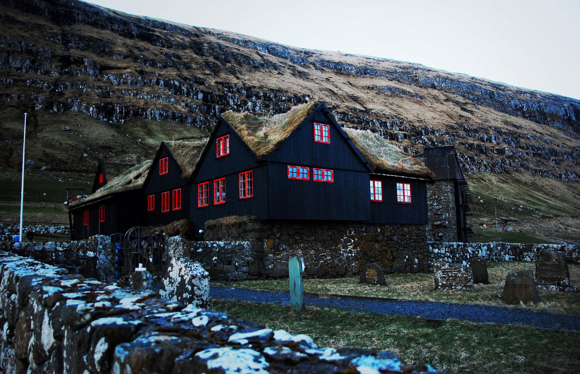 Wikinger-Bauernhaus, Kirkjubøur, Färöer-Inseln
