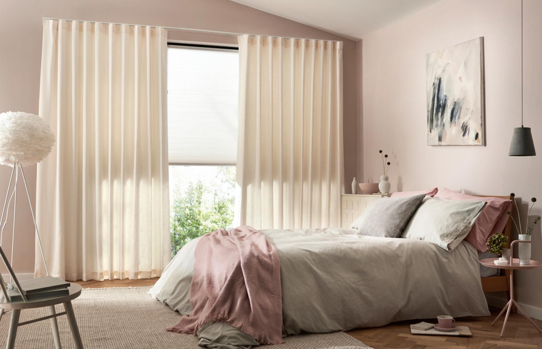 Floor-skimming curtains
