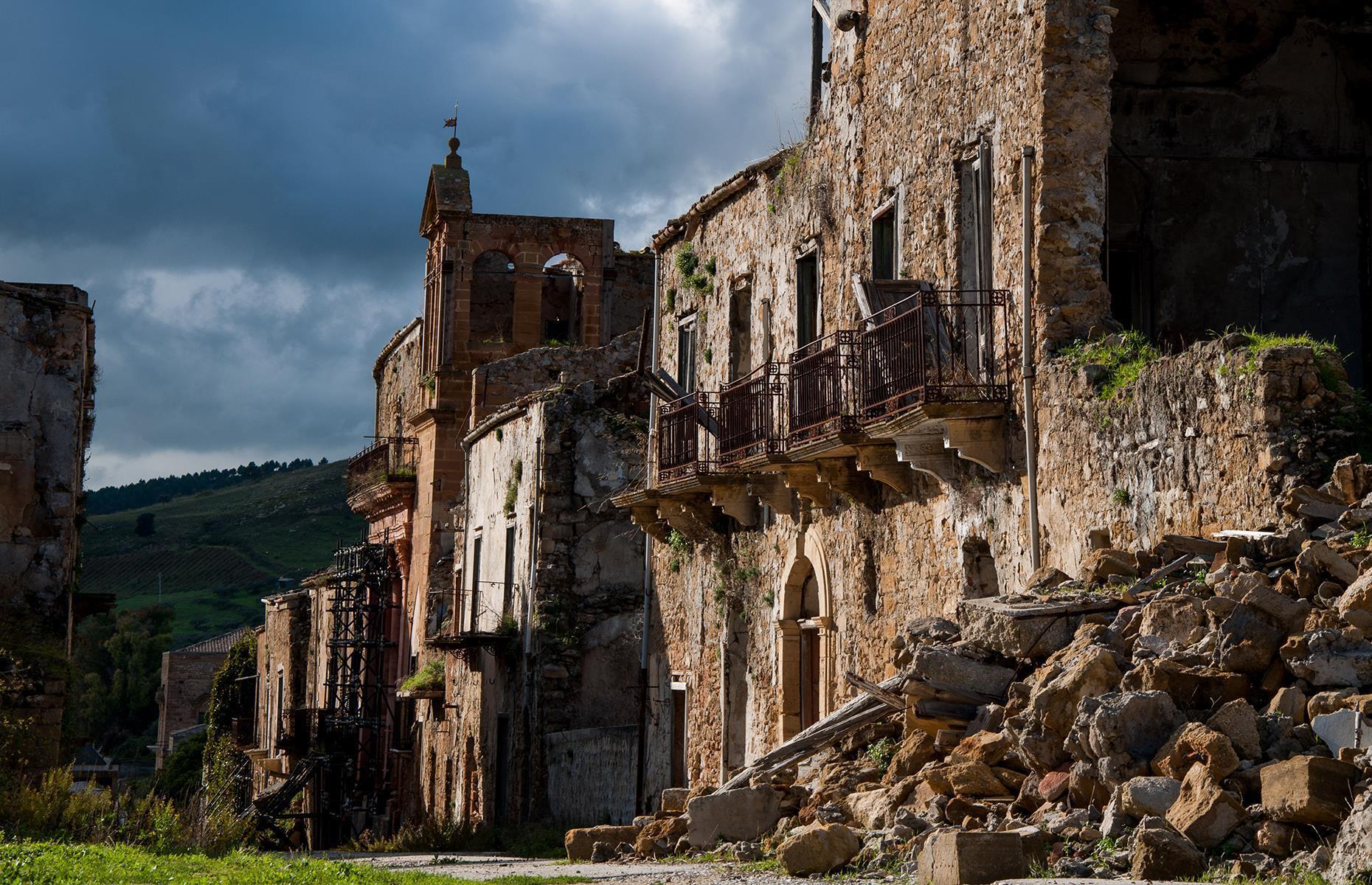 A crumbling ghost town ravaged by earthquakes, Italy
