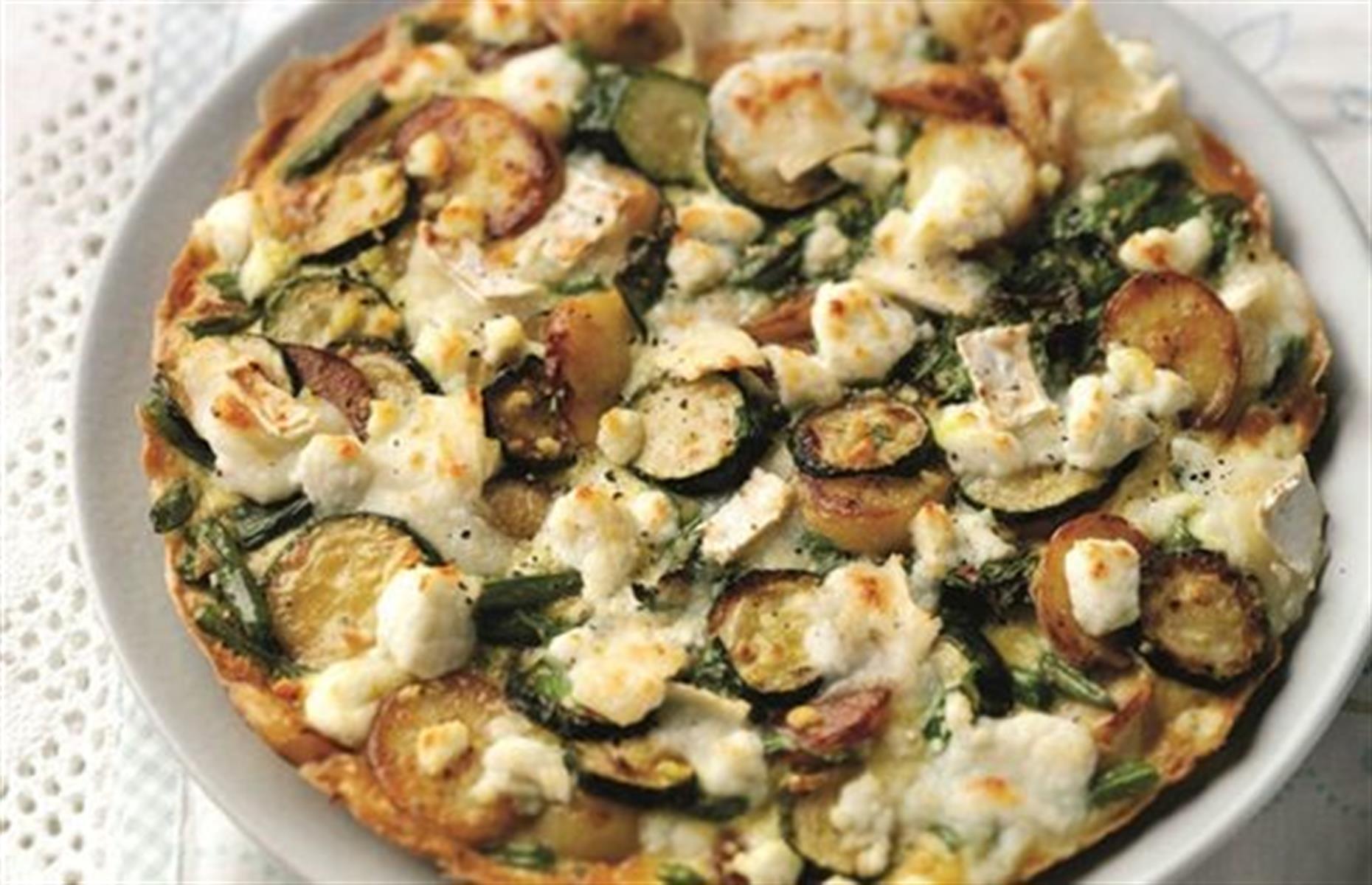 Potato, courgette and goats’ cheese frittata 