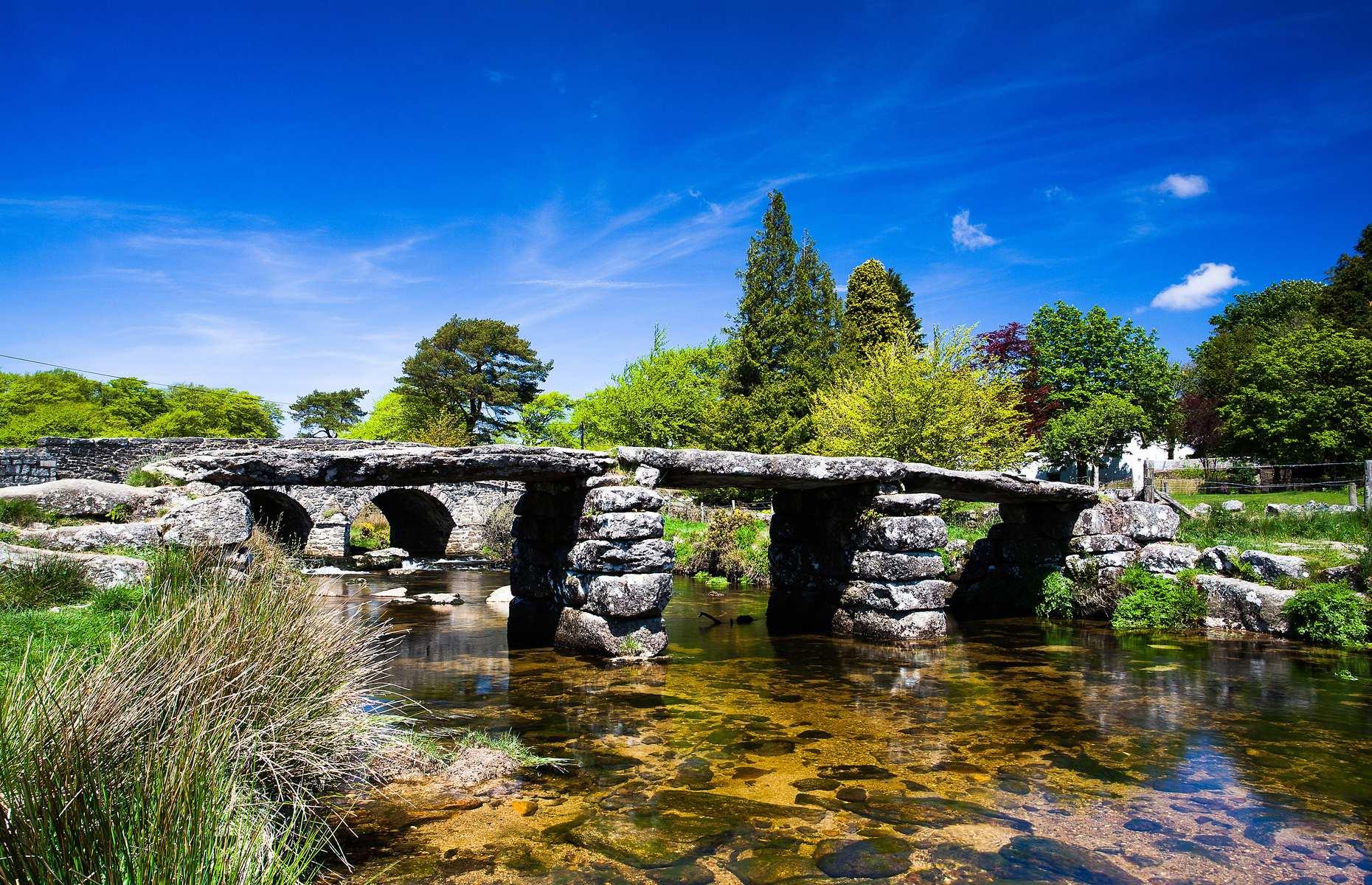 Postbridge Clapper Bridge, Dartmoor, Devon
