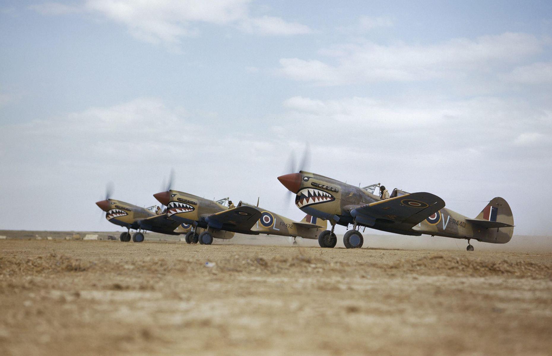 May 1943: Planes line up on the runway in Medenine, Tunisia
