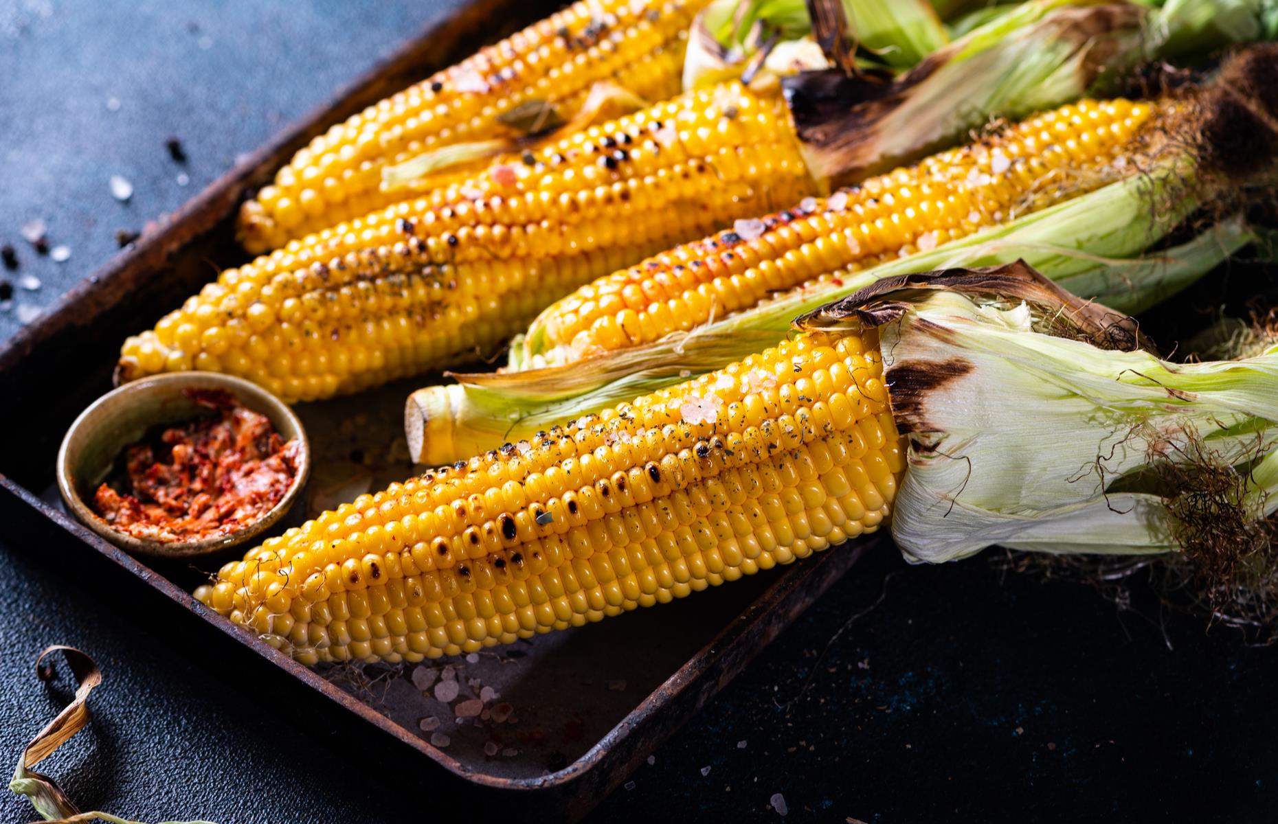 Flame-grilled spiced corn