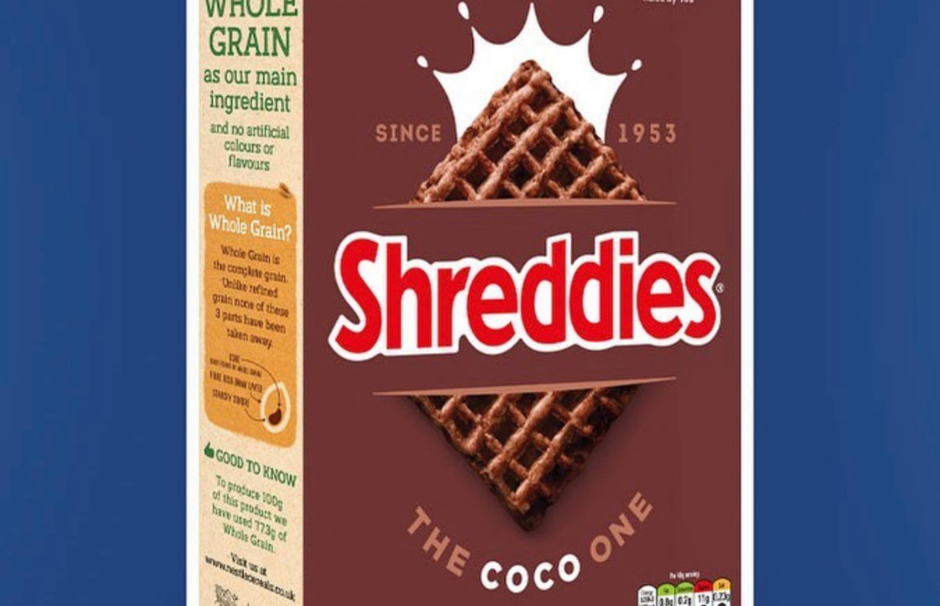 14. Shreddies The Coco One (UK) = 27% sugar 