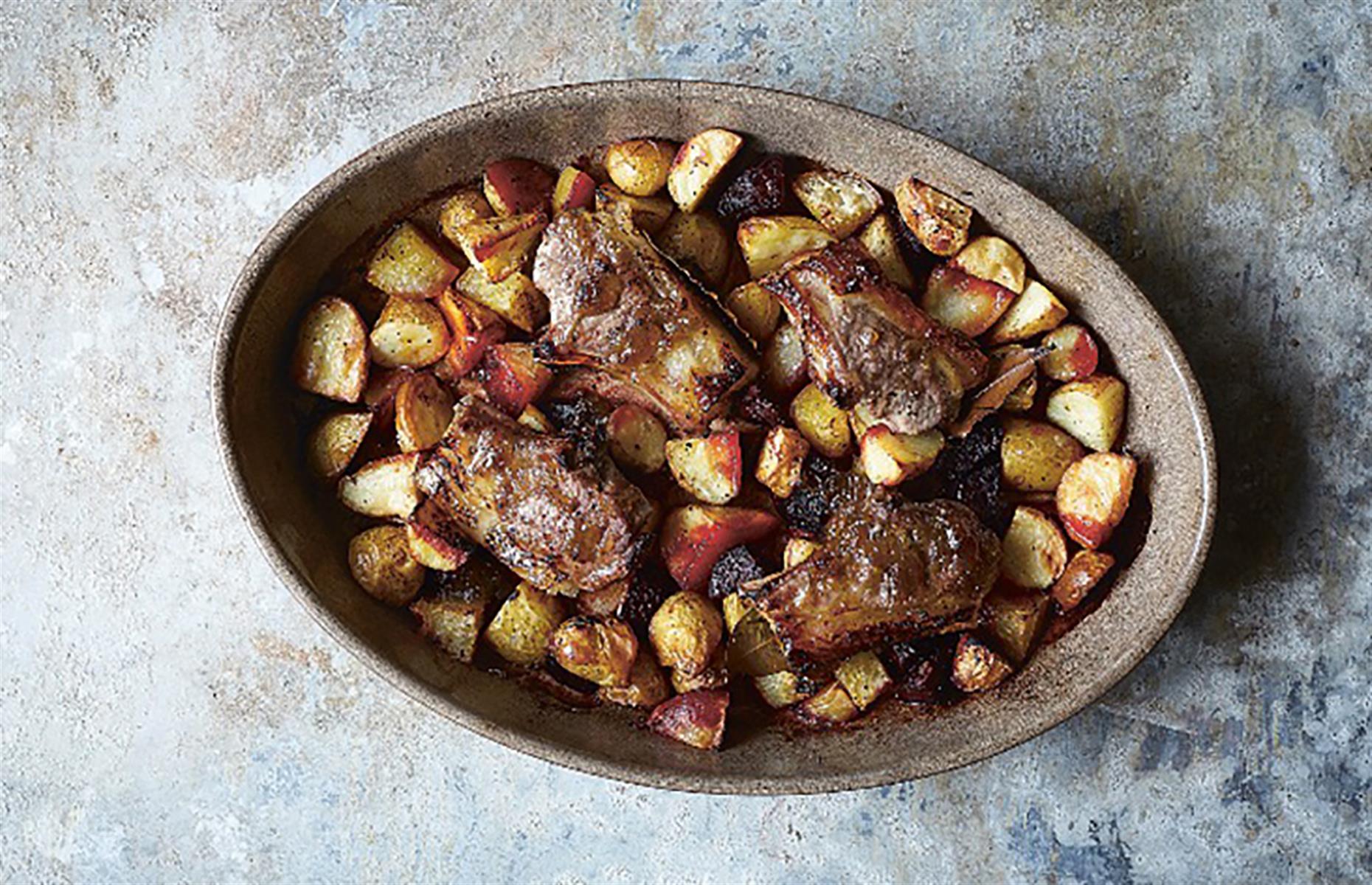Rhubarb and ginger jam lamb chops