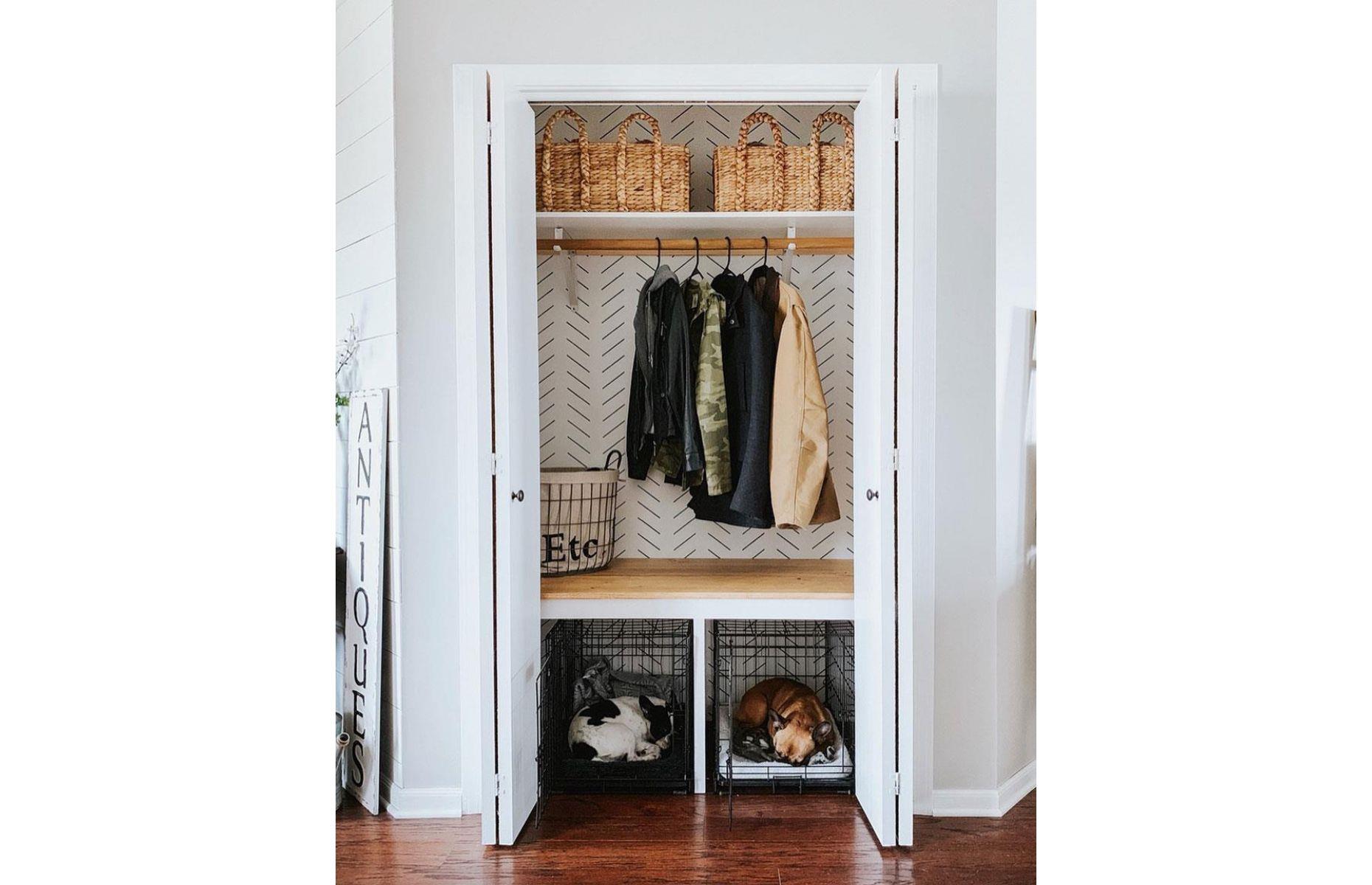 Chic mudroom with a DIY Sharpie wall