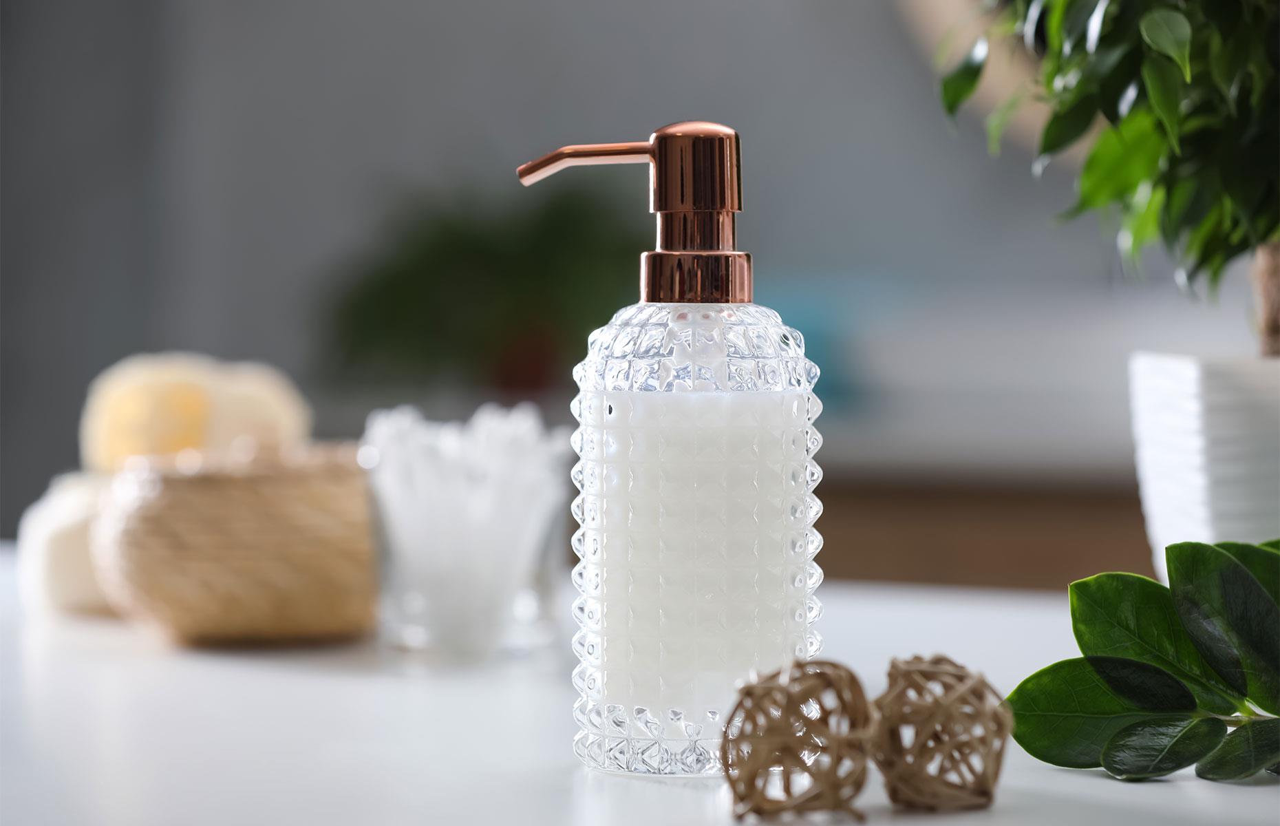 Shake off plastic soap dispensers