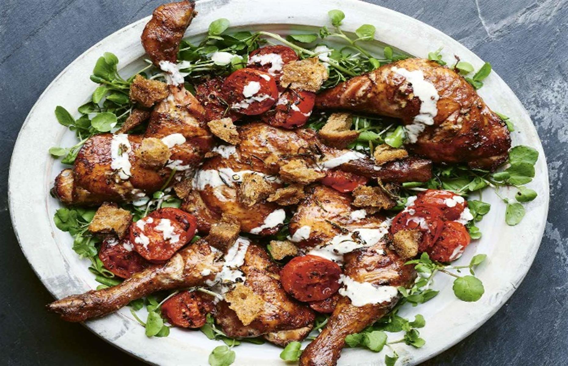 Chicken legs with Alabama sauce