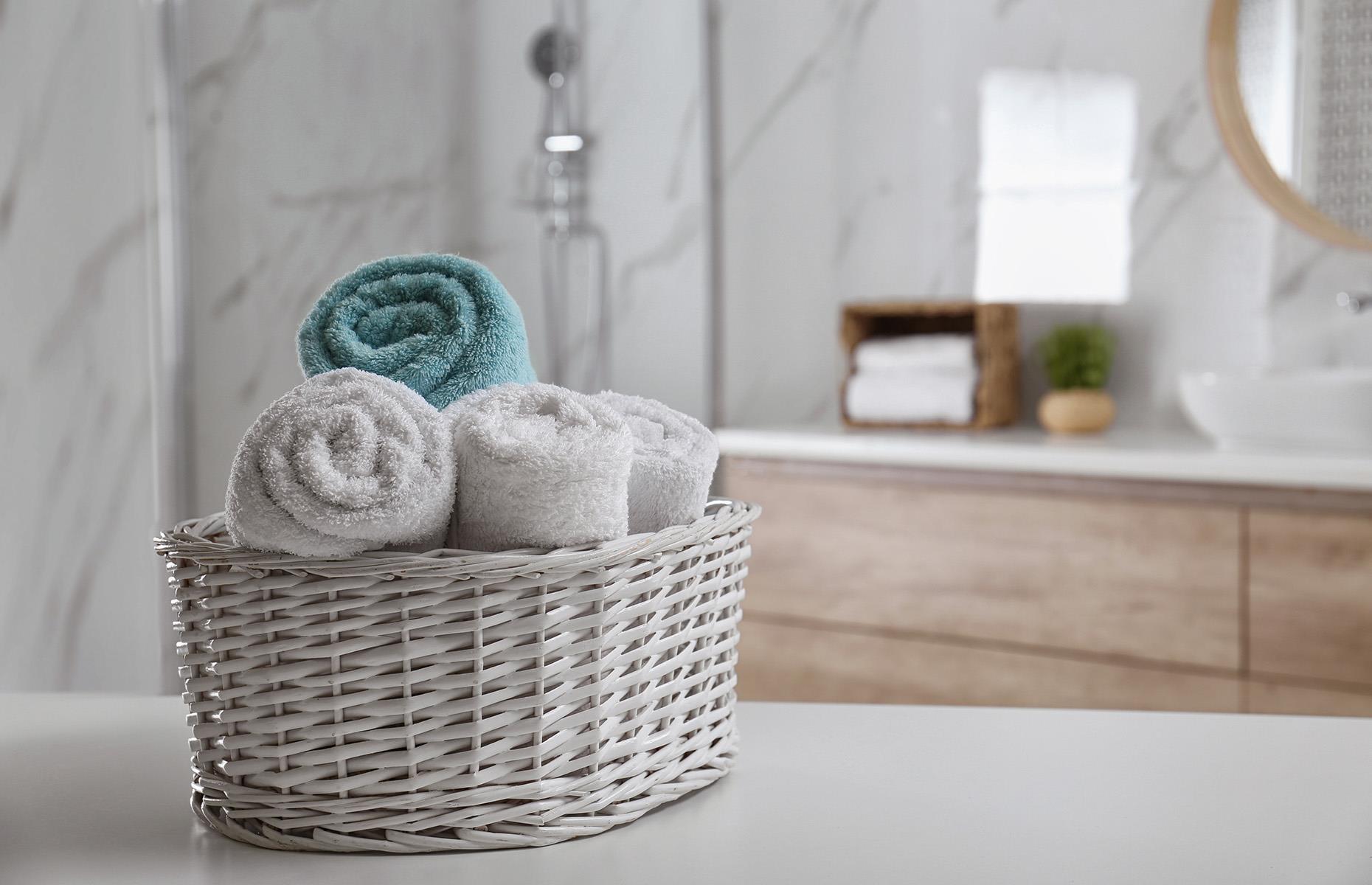 Roll your bathroom towels