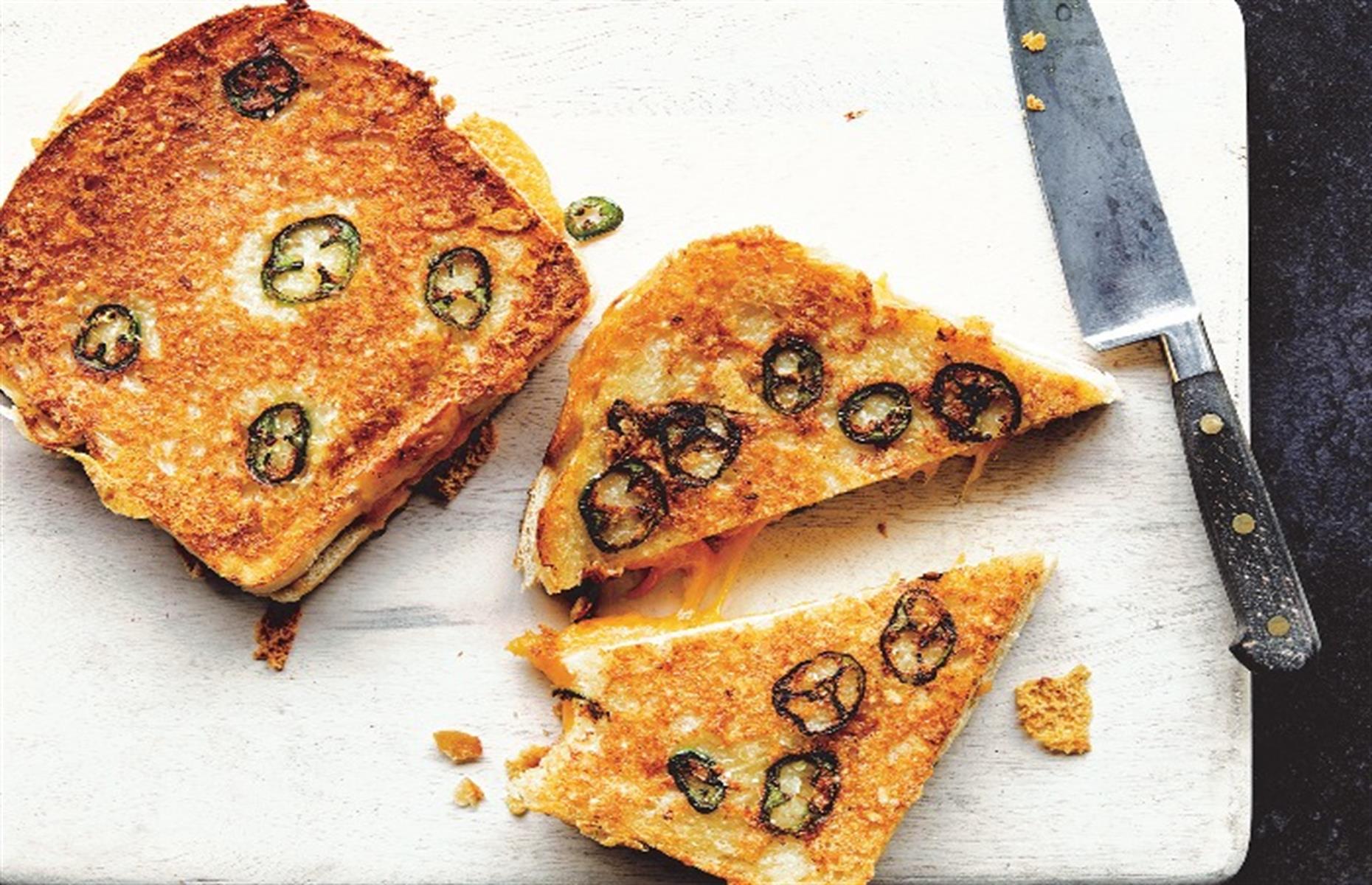 Jalapeño, Cheddar and Parmesan toasties