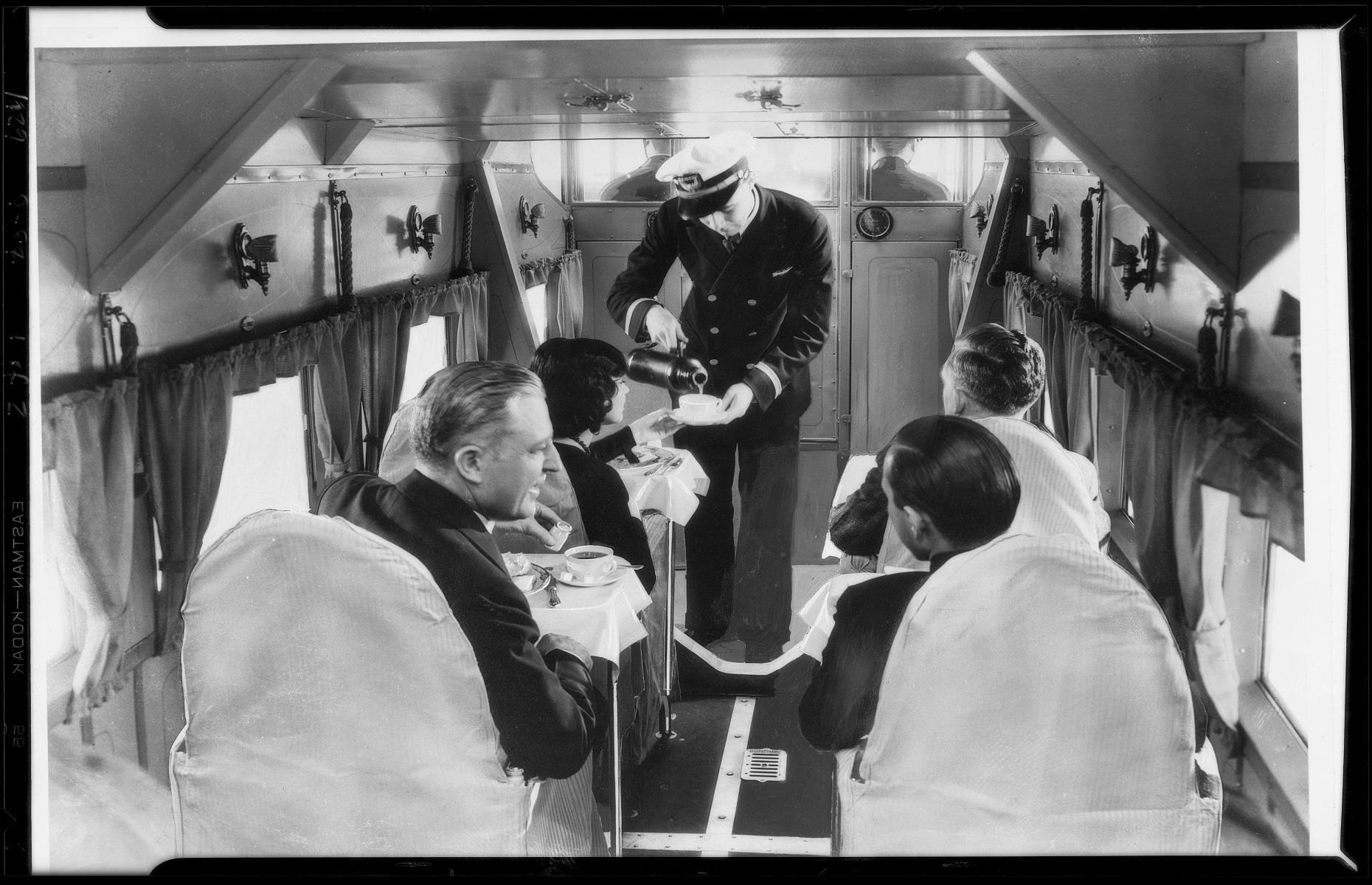 1920s: inside a Transcontinental Air Transport plane