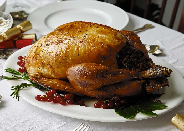 Roast turkey with stuffing and gravy recipe