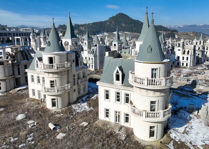 Inside a city of luxury castles no one lives in