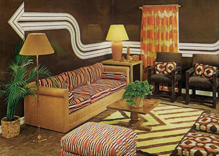 green living room sixties