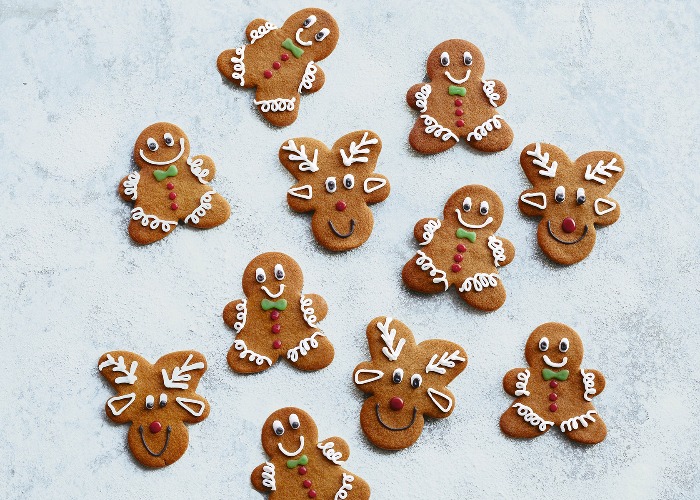 Gingerbread men and reindeer