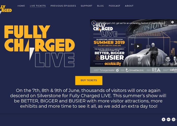Win 2 tickets to the Fully Charged 2019 electric car event