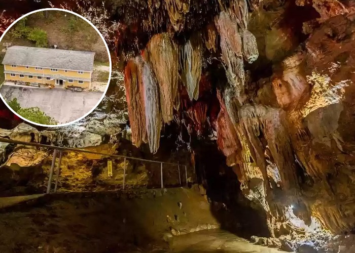 A 3.4m house near the Ozarks comes with a huge cave and 'the world's