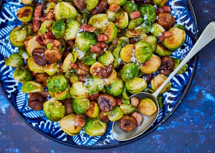Brussels sprouts with bacon and chestnuts recipe