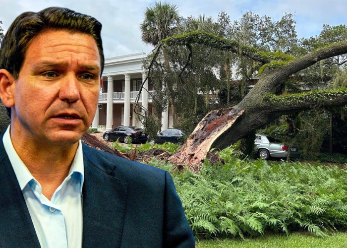 Hurricane Hits Florida Governor's Mansion with DeSantis Family INSIDE