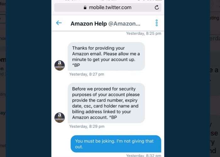 New Amazon credit card scam targets Twitter users