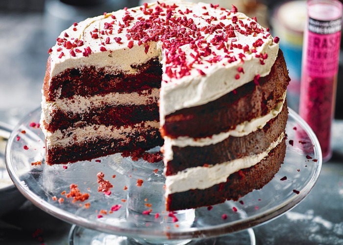 Raspberry red velvet cake recipe