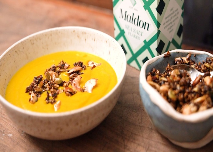 Pumpkin, ginger and turmeric soup recipe