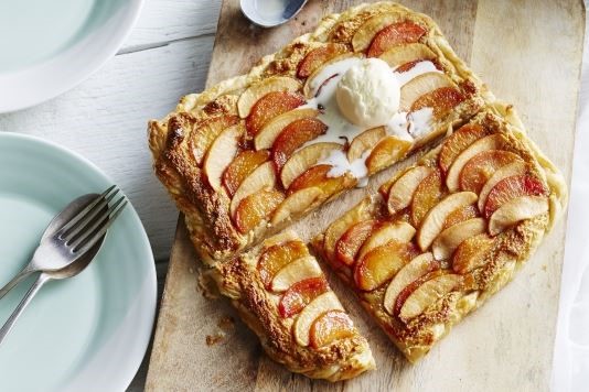 Apple, peach and hazelnut tart recipe