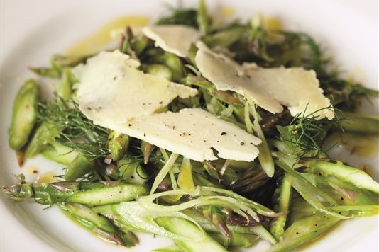 Shaved asparagus and fennel with Caerphilly recipe 