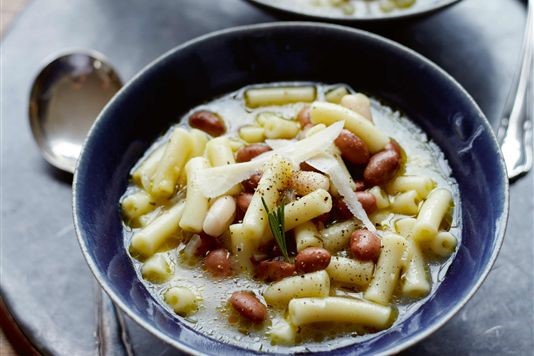 Bean and pasta broth recipe