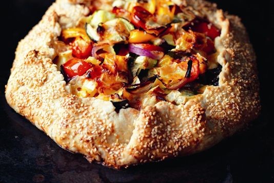 Brie and roasted vegetable pie recipe