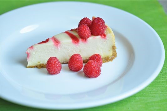 Vegan white chocolate and raspberry cheesecake recipe