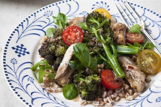 Davina McCall's chicken, broccoli and spelt salad recipe