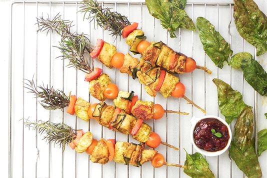 Spanish skewers: chicken with pinchito spices recipe