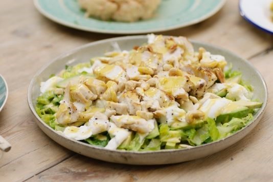 Barbecue chicken Caesar salad recipe