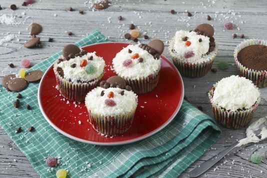 Chocolate snowman cupcakes recipe
