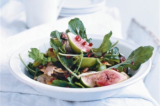 Donna Hay's halloumi, fig and pomegranate salad recipe 