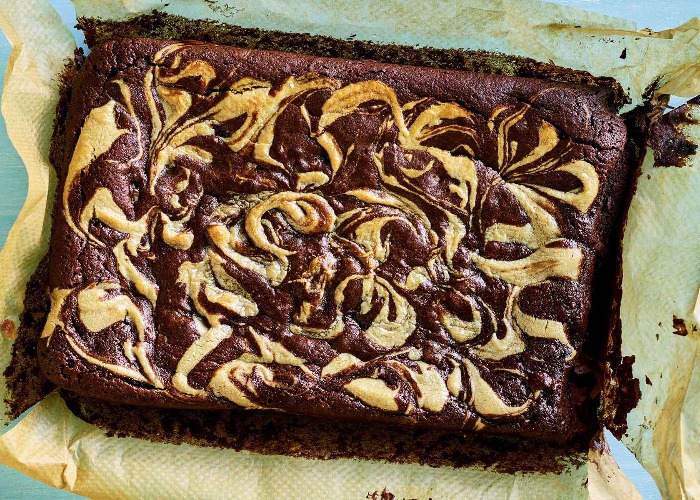 Sourdough brownies with a tahini swirl recipe