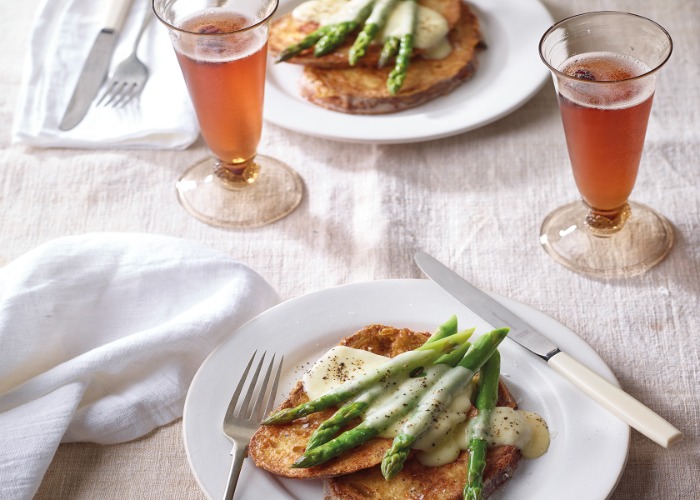 French toast with asparagus and orange hollandaise recipe