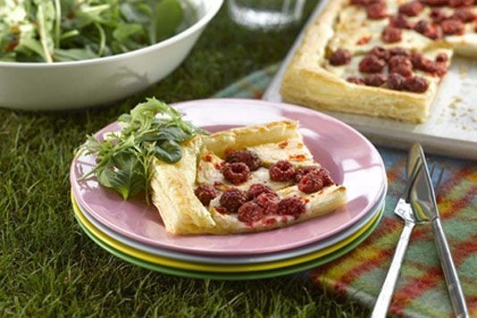 Cheese and raspberry slice recipe
